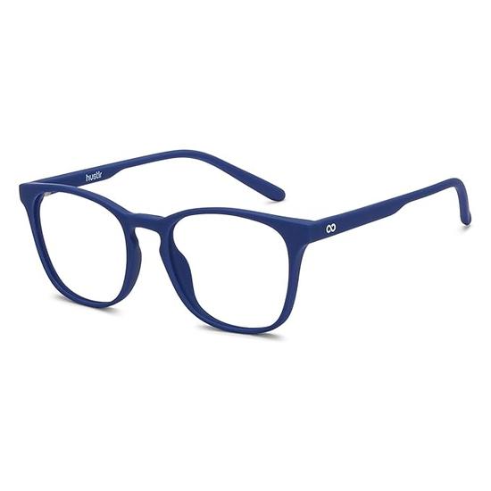 HUSTLR Zero Power Bluecut & Antiglare Computer Eyeglasses | Blue Full Rim Square  | Peyush Bansal Glasses | For Kids Age 8-12 Yrs | HP D15011L
