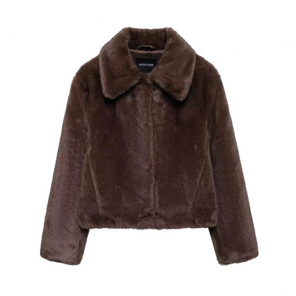 The new French-style elegant and fashionable faux fur effect coat 5320872