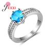 Charm 925 Sterling Silver Color Lake Green/Purple Cubic Stone For Wedding Engagement Rings Jewelry With Austrian Crystals Anillo