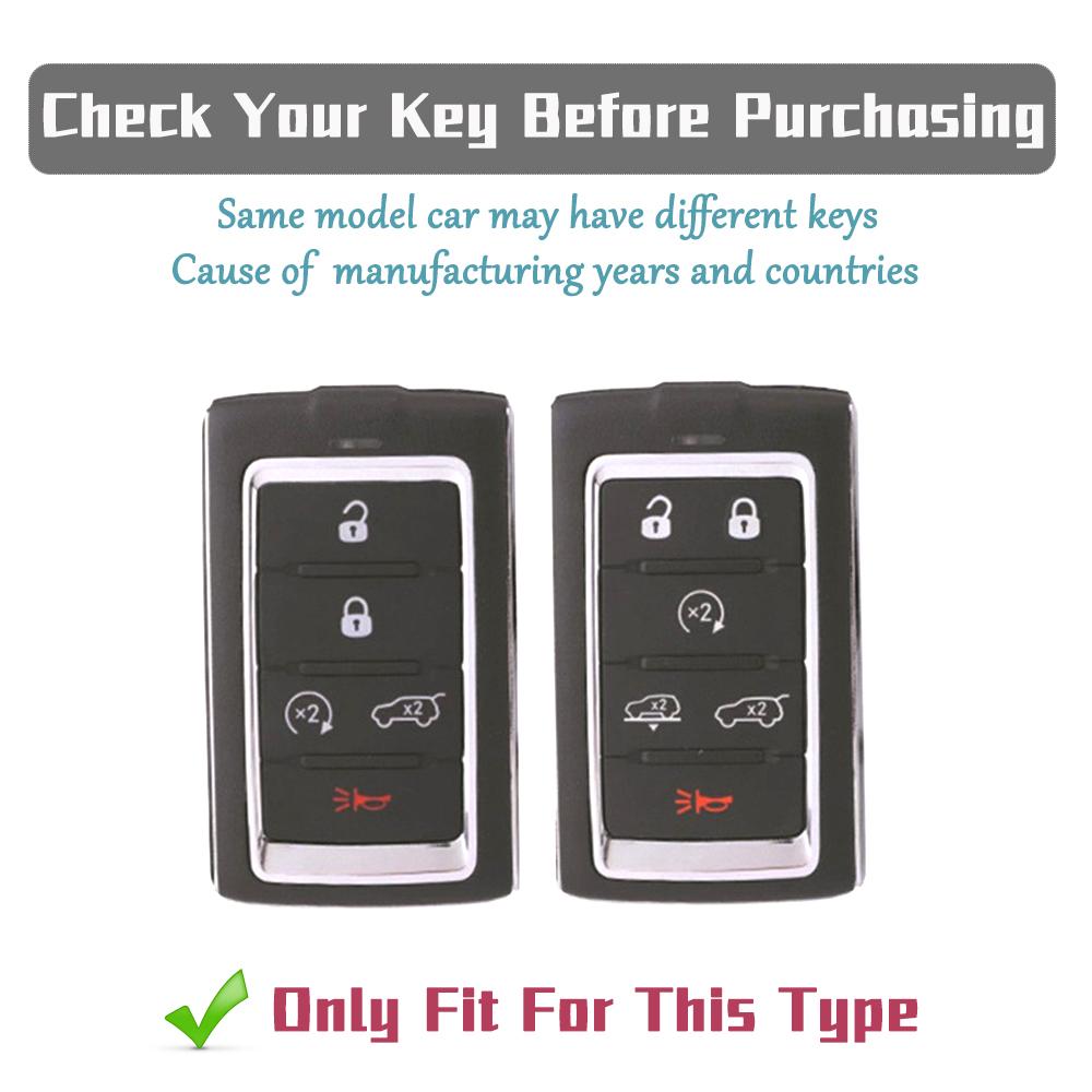 Anti Scratch Remote Key Fob Key Cover for Jeep Grand Cherokee L Grand Wagoneer 2021-2022 TPU 5/6 Buttons Case with Key Chain Set