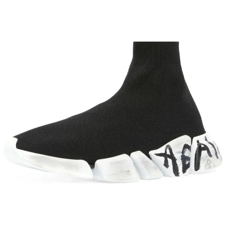 Balenciaga Speed 2.0 Graffiti Recycled Knit Black Women's (Unisex) Casual Shoes 617196W2DD41091