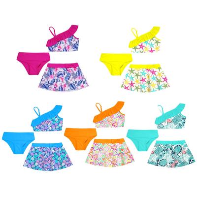 Mädchen Kinder Badeanzug 3-teilig Bikini Set Bademode für Strand Pool Schwimmen Badeanzug