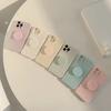 Candy Color With Holder Shockproof Case For iPhone 16 15 14 13 12 11 Pro Max Plus Plain Soft Silicone Bumper Cover