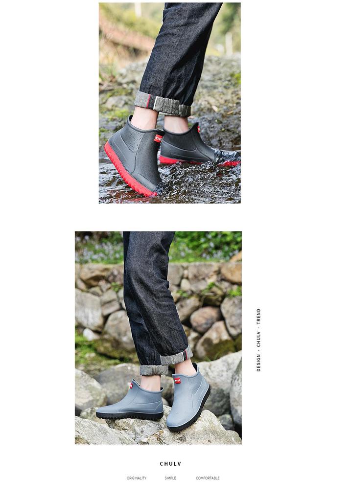 2025 Men's Waterproof Non-Slip Rubber Boots for Outdoors, Fishing, Kitchen, Work, and Construction