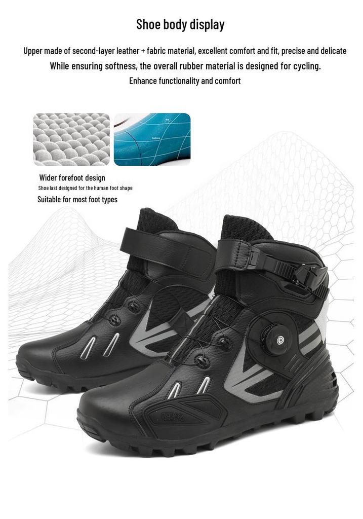JC-S1917 Men's Four Seasons Motorcycle Riding Boots - Short, Off-Road, Racing Style