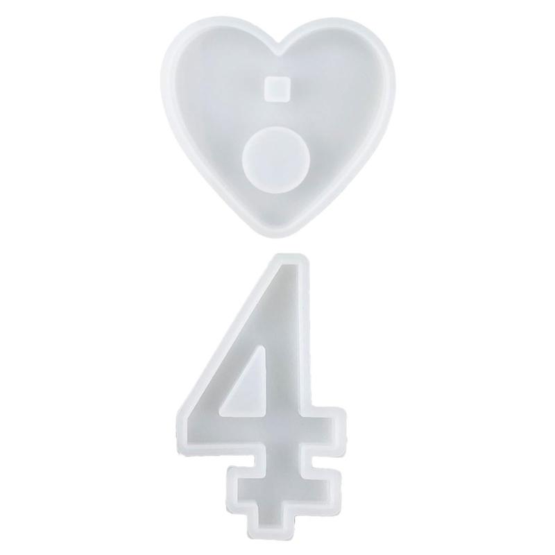 DIY Numbers Candlestick Silicone Mold Heart Candle Holder Gypsum Resin Mold Handmade Epoxy Resin Casting Home Decor