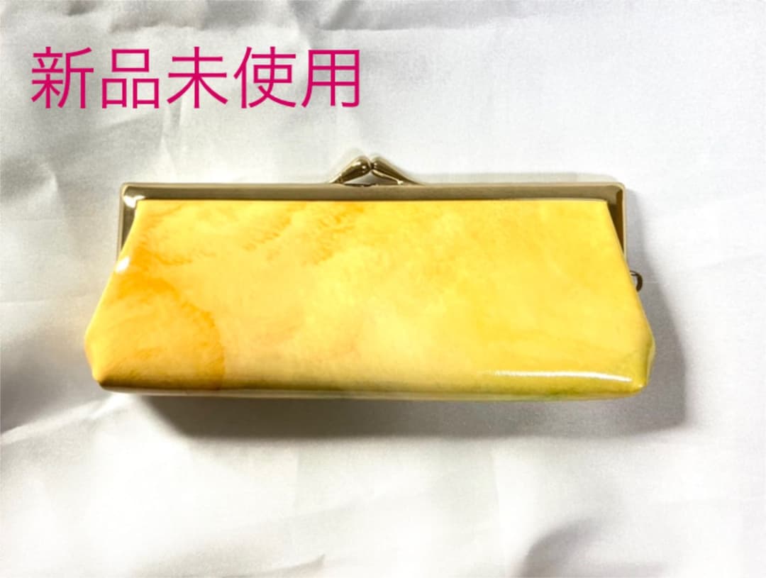 

[USED] Kyoto Naniwaya Harube Takakafu Clasp Wallet, Enamel, Yellow
