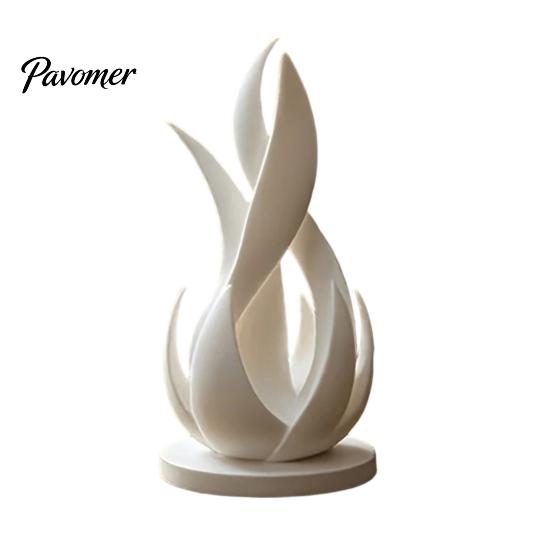 Modern Sculpture for Living Room 3D Printed Abstract Flame Sculpture, Minimalist Twisted Art Sophisticated Home Office Decor Statue Desk And