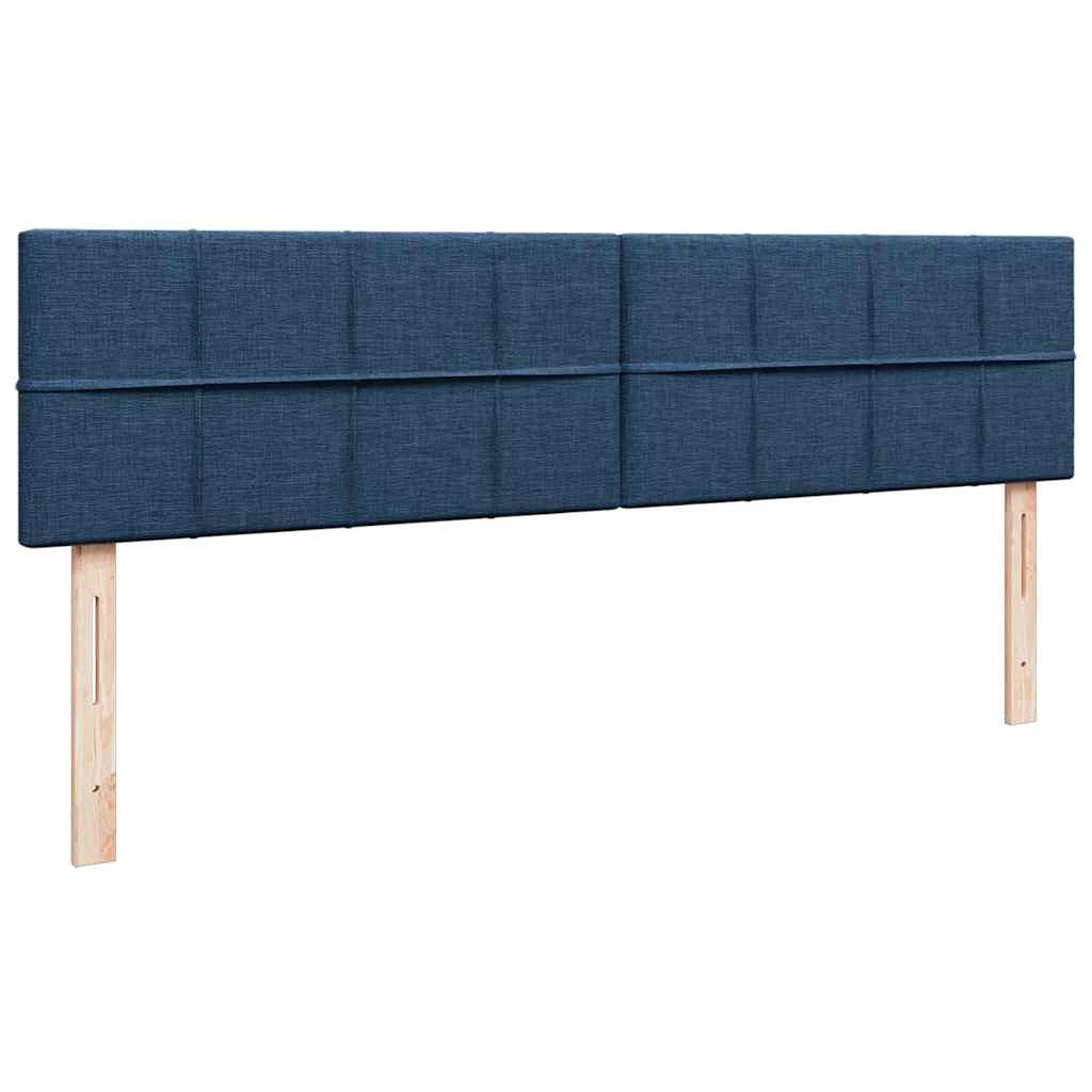 Ottoman Bed with Mattress Blue 160x200 Cm Fabric