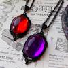 Vampirfledermaus Halskette, Blut-Kamee, Lila, Gothic Schmuck, Schwarze Fledermaus, Hexen-Accessoires, Pagan, Alternativ, Vintage Choker ,Mann