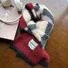 Mohair striped scarf women's autumn and winter thickened warm imitation cashmere shawl contrasting color versatile couple scarf men