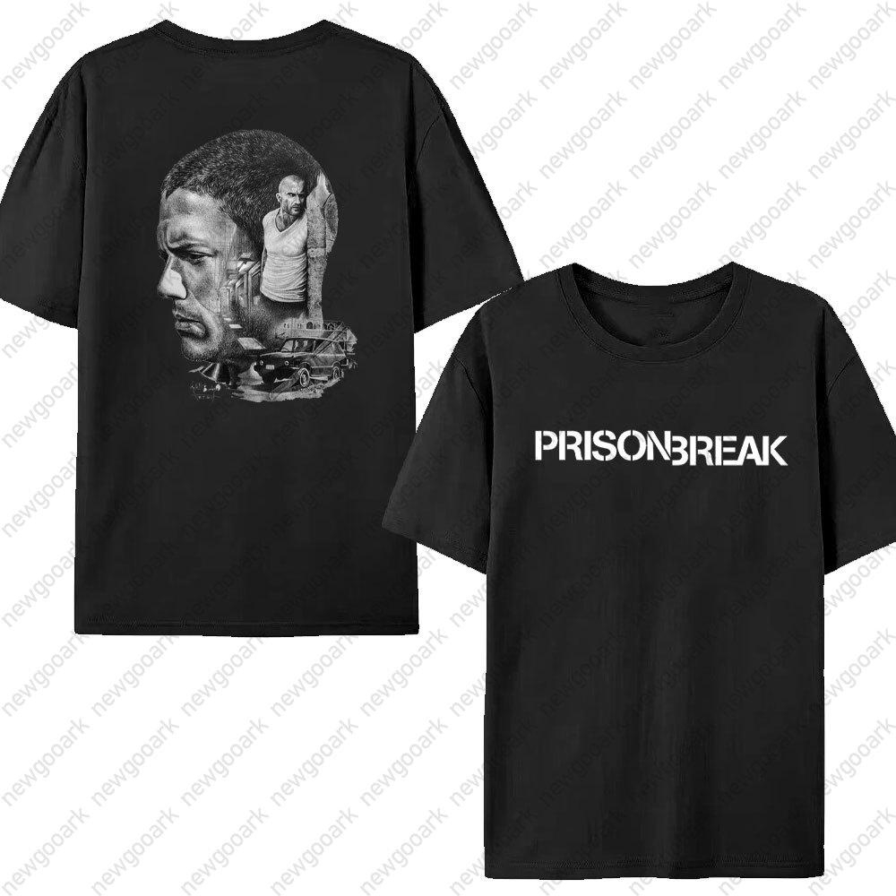 Prison Break Men Vintage T Shirts Tv Series Aesthetic Clothing Michael Scofield Y2k Shirt Streetwear Printed Tshirt Summer Top