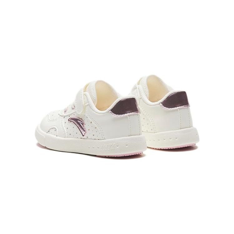 Anta Antiskid Shock Absorbing Breathable Low Top Shoes Baby Shoes White Pink A322330033-1
