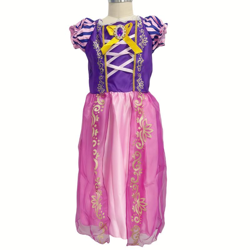 

Bilingual Princess Sofia Long Hair Rapunzel Costume Dress for Girls - Halloween Special 100cm