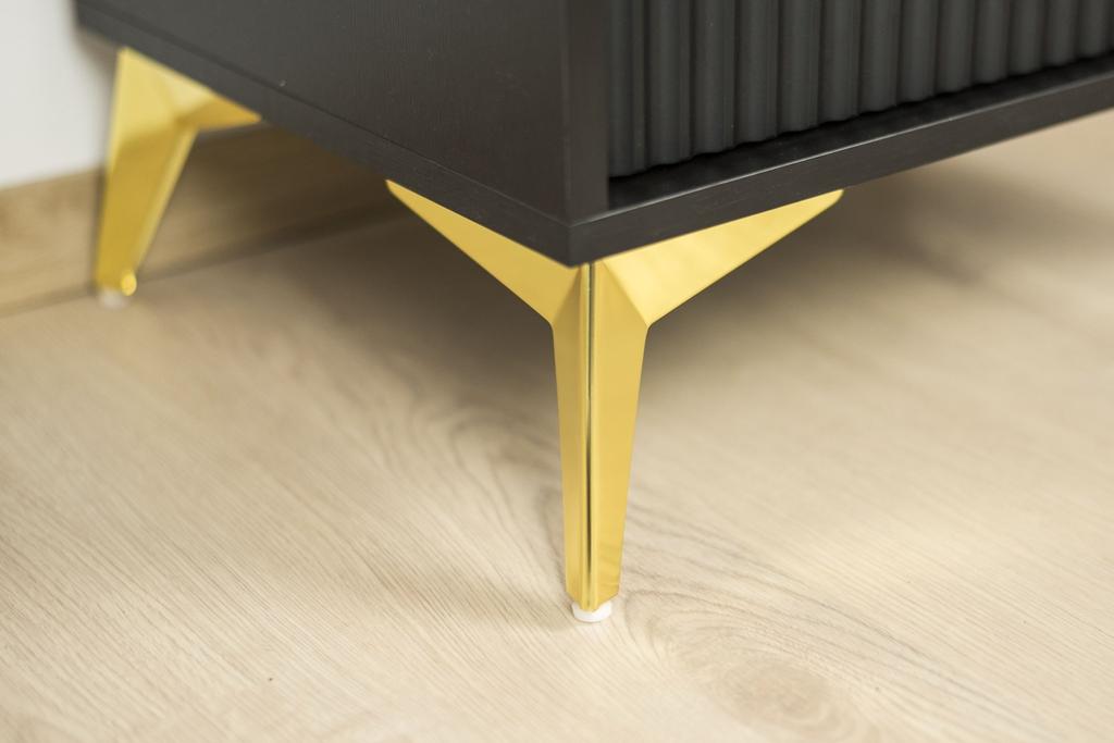 Star furniture leg, gold chrome, height 13 cm