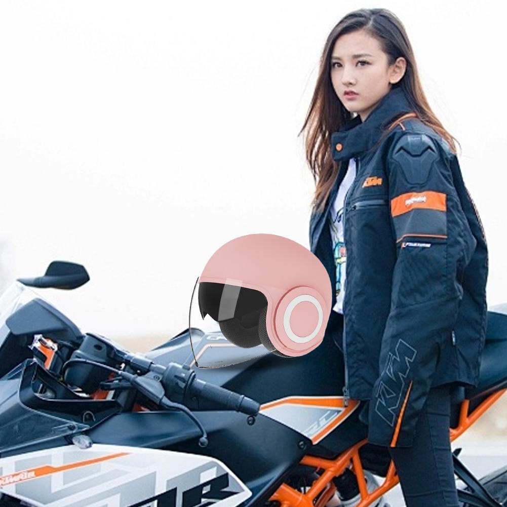 Motorcycle Helmet Double Lens Sun Visor Warm Half Helmet Shock Absorbing Woman Electric Motor Bike Open Face Half Helmet Anti-UV