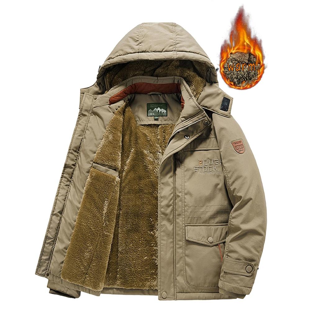 Casaco Grosso Quente Jaquetas Masculinas Corta-vento Roupas Masculinas Fleece Homens Casacos Longos Masculinos Casual Outerwear Clássico Jaqueta Longa Primavera Outono Inverno