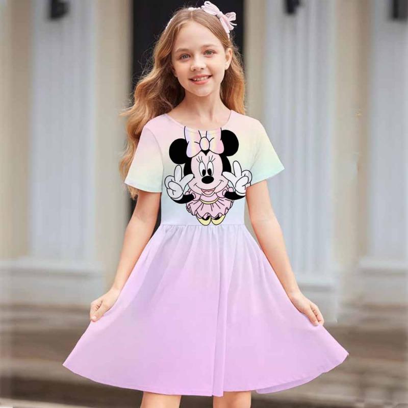 Miceky Mouse Women's Short Sleeved Dress Cosplay Dress Costume 3D Printing Casual Street