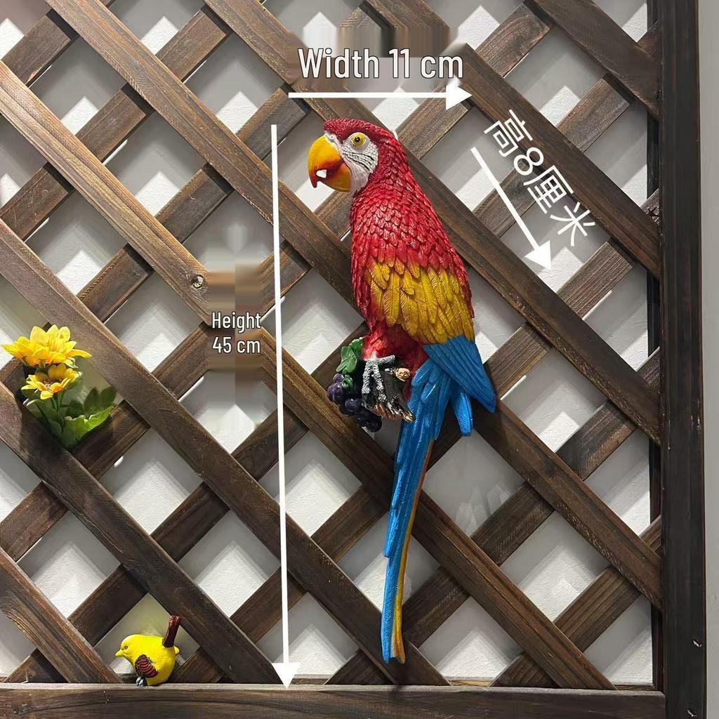 Creative Resin Macaw Cockatoo Small Bird Wall Hanging Ornament