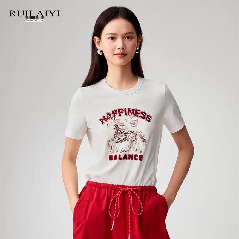 

Женская пушистая хлопковая футболка с вышивкой Ruilaiyi 6/XXL