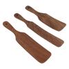 3 PCS Wooden Spatula with Wide Shovel Head Non Slip Teak Turner Spatula for Steak Pizza Milk Salad