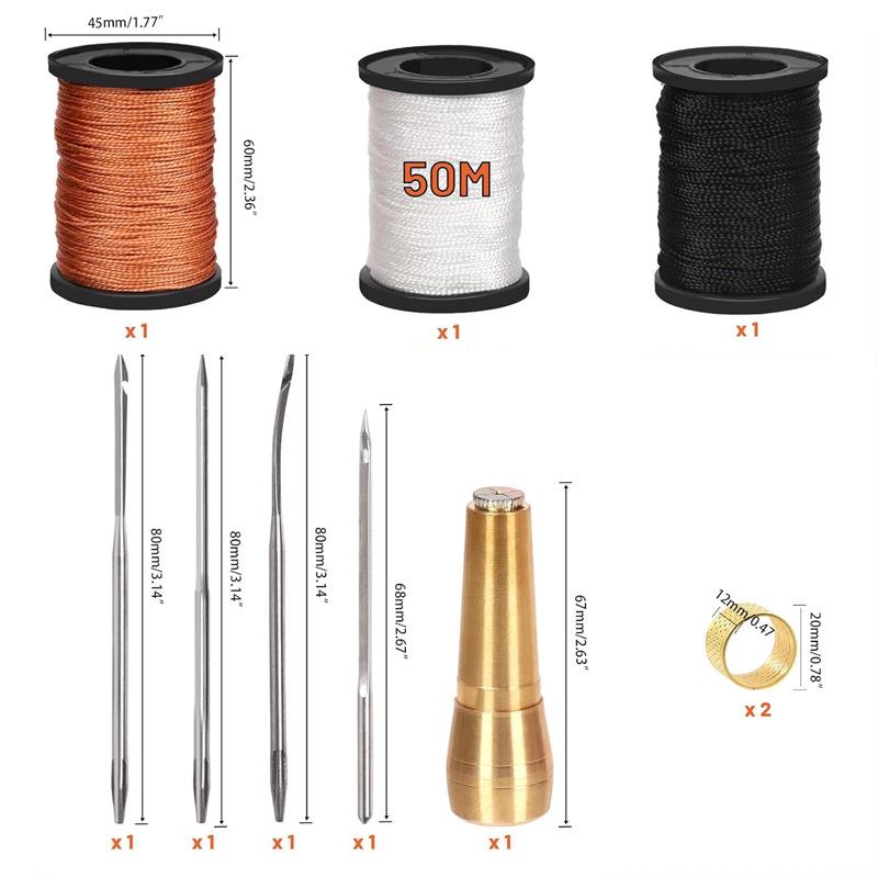 Exclusive Leather Repair Set with Replaceable Awl and Pure Copper Handle