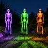 Spooky Garden Path Lighting 2Pcs Solar Skeleton Stake Light Halloween Glowing Realistic Figurine Waterproof Stakes for Yard Outdoor Lawn Lamp Party
