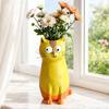 Vaso Gatto per Fiori, Originale Vaso Fiore Gatto per Decorazione Scrivania e Libreria, Vasi Decorativi 3D per Styling Casa Ufficio e Regalo,