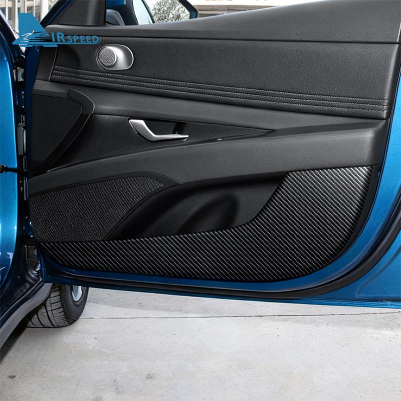 Door Anti-kick Pad For For Hyundai Elantra    2024 2025 LHD RHD Car Leather Carbon Mat Interior Trim Accessories