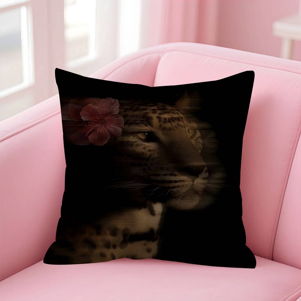 Retro Leopard Cheetah Canvas Prints 4545cm Cushion Cover Pillow Cover Decor Pillowcase Home Pillowcase For Couch Pillow