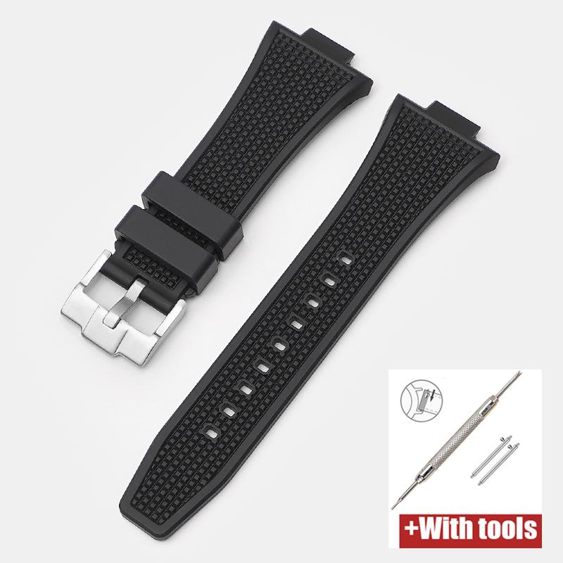 Convex End Strap for Tissot PRX Series T137.407/T137.410 Super Player Men Rubber Silicone Quick Release Watch Band 26x12mm