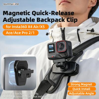 Magnetic Backpack Alligator Clip Camera Mount For Insta 161 X1 X1 Air Ace Pro 1 1 Action Camera Vlog Shooting Bracket Accessory