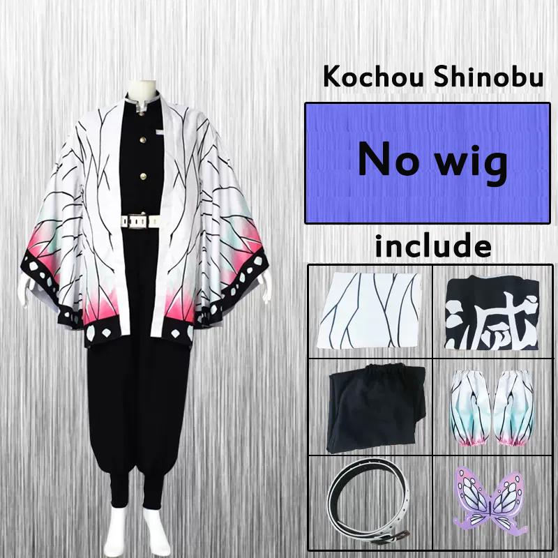 

Anime Demon Slayer Cosplay Costume Kochou Shinobu Wig Kimono Uniform Kimetsu No Yaiba Haori Cloak Suits Party For Child Adult 150 CM&Demon Slayers
