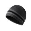 Men's fleece knitted cap with iron standard straight edge wool hat, brimless dome hat, pullover, ski cap