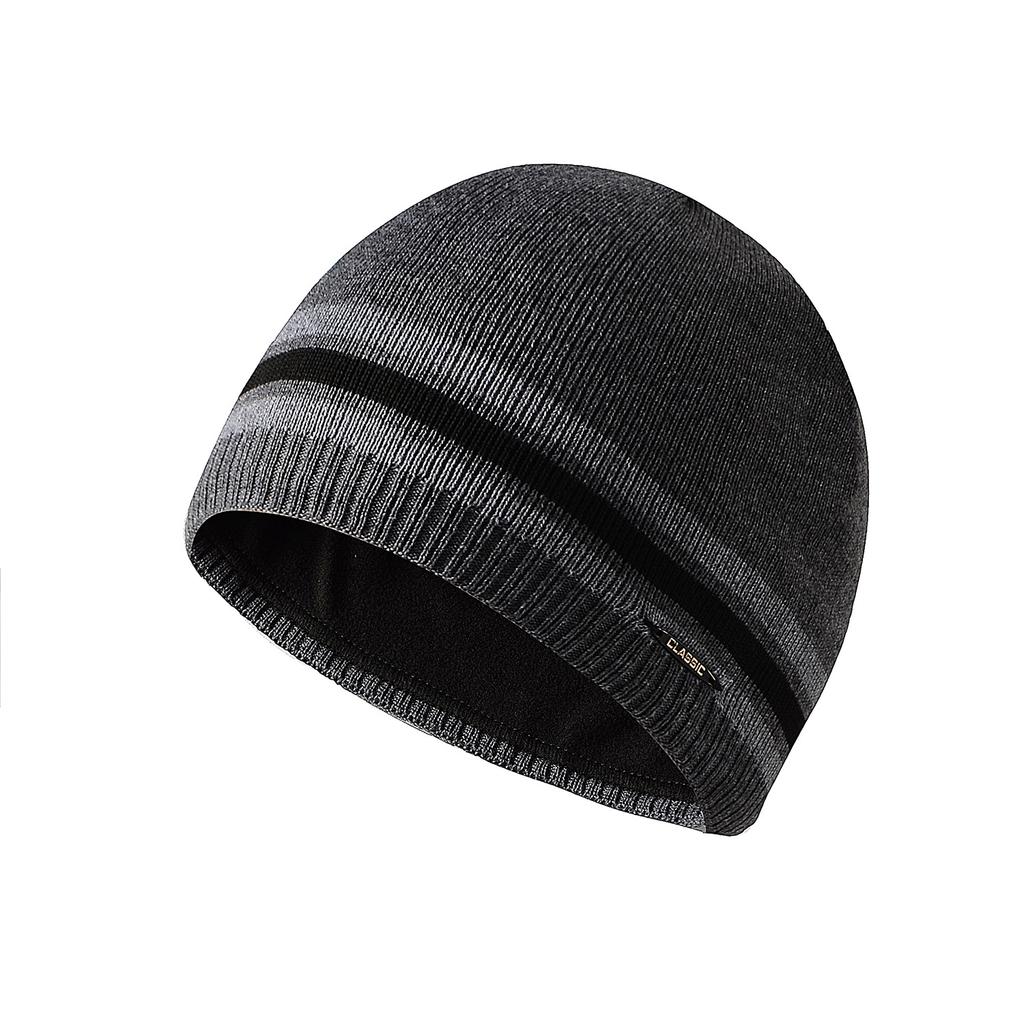 Men's fleece knitted cap with iron standard straight edge wool hat, brimless dome hat, pullover, ski cap