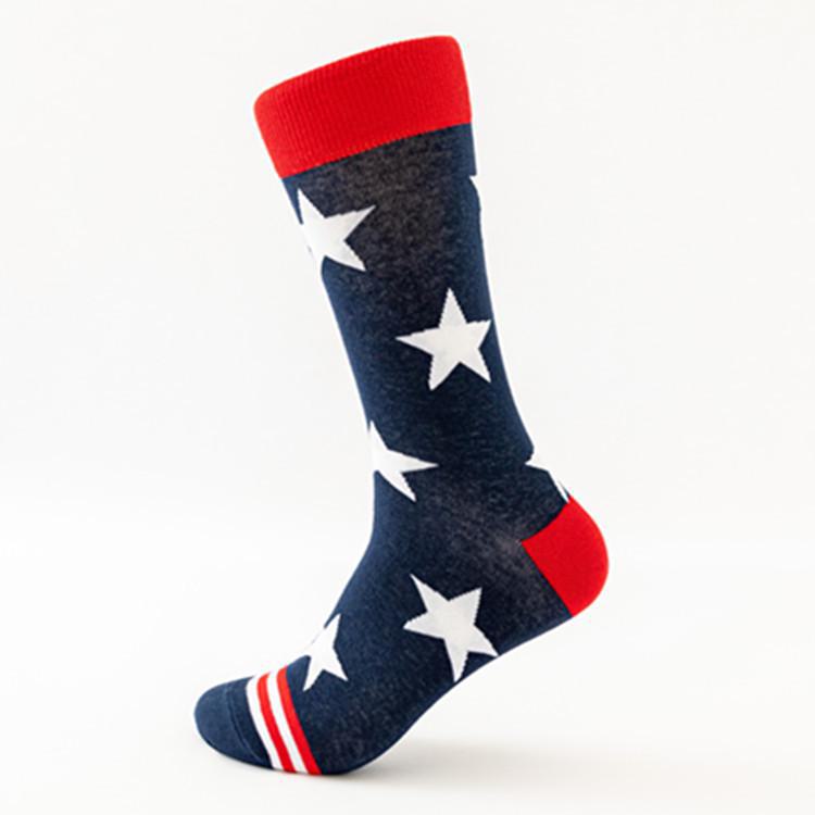 Men's National Flag Cotton Socks: Long Tube, Autumn/Winter Style, European & American Trend