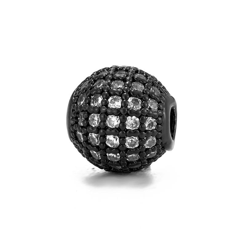 Copper Micro-set Diamond Ball Jewelry Accessories 10mm Round Spacer Beads for DIY Beading