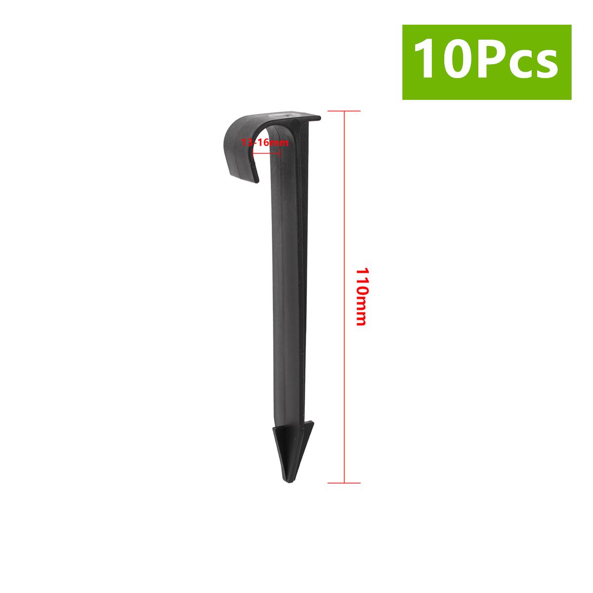 

T-Shaped DN16mm DN20mm PVC Pipe Ground Stake Garden Lawn Agriculture Irrigation System PE Pipe Holder Hose Bracket Black 10Pcs