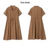 Modisches Damen Sommer 2025 Schlank machendes Hemdkleid aus reiner Baumwolle für Mütter mittleren Alters