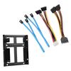 2.5 Dual SSD To 3.5 Inch Bracket Frame HDD Mount SATA Cable Data Power Cord