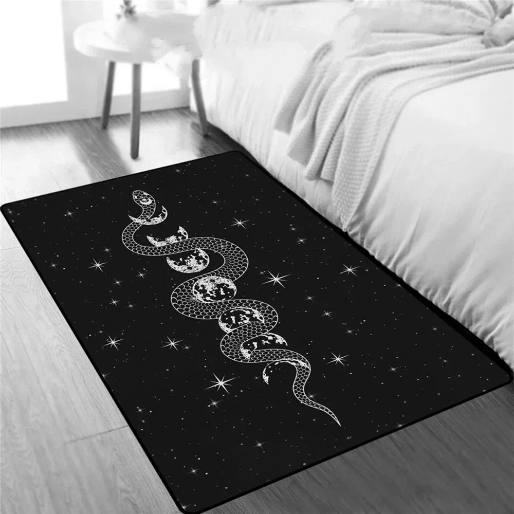 Teppiche mit Schlangen-Tiermuster Teppiche mit Schlangenmuster Klassischer Gothic-Teppich Rutschfester Waschbarer Bodenteppich für Wohnzimmer Schlafzimmer