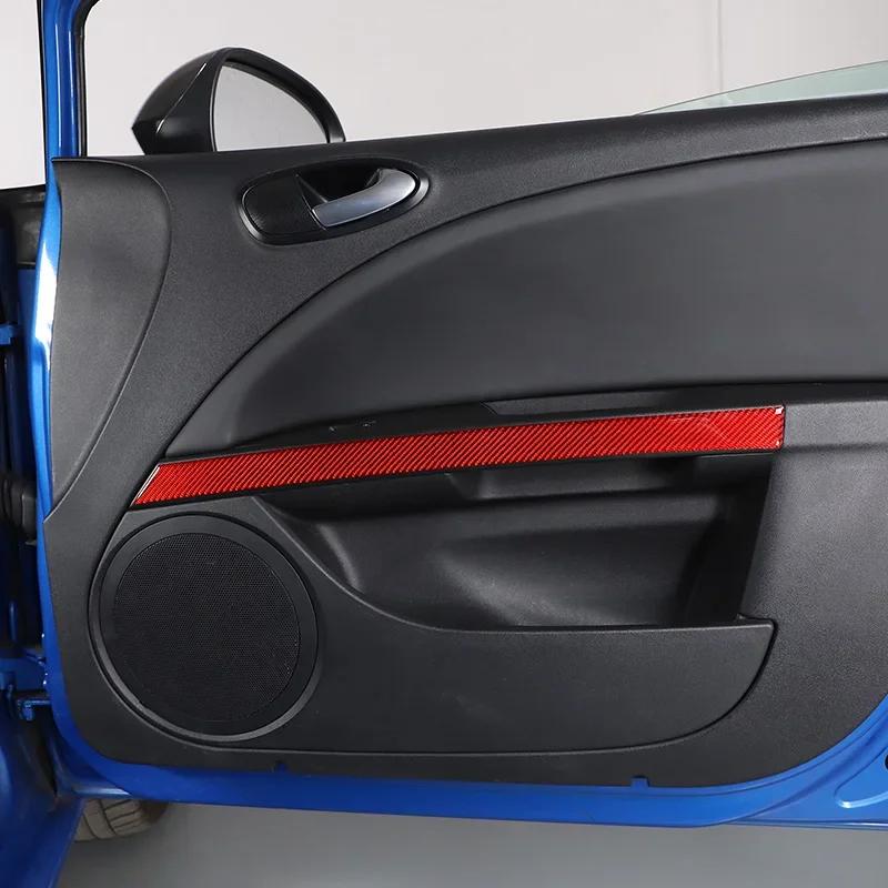 For SEAT Leon Mk2 1P 2008-2012 Soft Carbon Fiber Car Inner Door Armrest Decorative Strips Trim Stickers Car Accessories