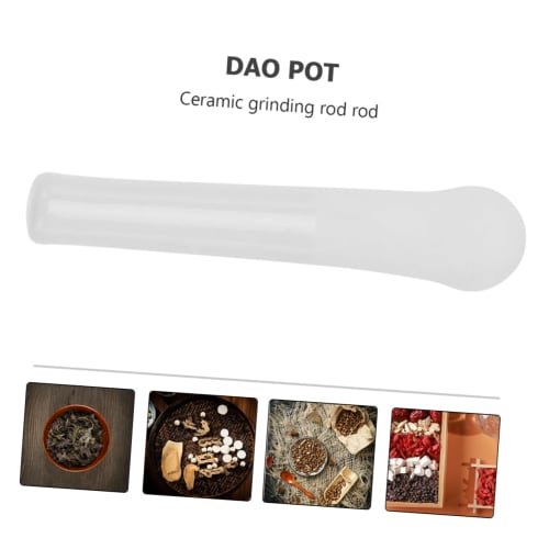 COLLBATH Ceramic Grinding Rod, Multi-Function Masher, Garlic Masher, and Pestle, Perfect for Making Baby Food and Sauces