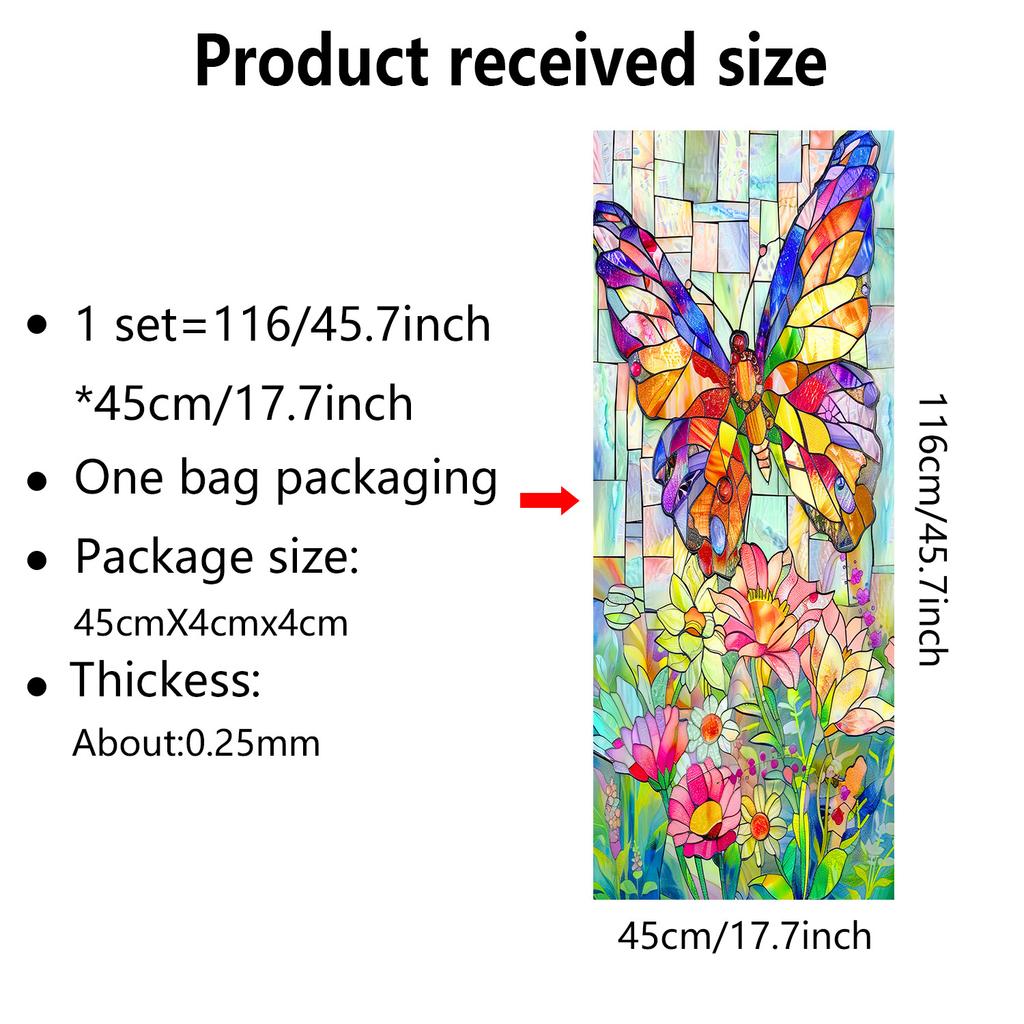 Europeisk Retro Stil Vindusfilm PVC Elektrostatisk Glassklistremerker Farget Vindusfilm Statisk Heftende Frostet Glassfilm