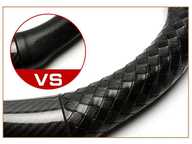 Pokrowiec na kierownicę z włókna węglowego Subaru do Forester, XV, Outback, Legacy, BRZ - Antypoślizgowy pokrowiec na kierownicę