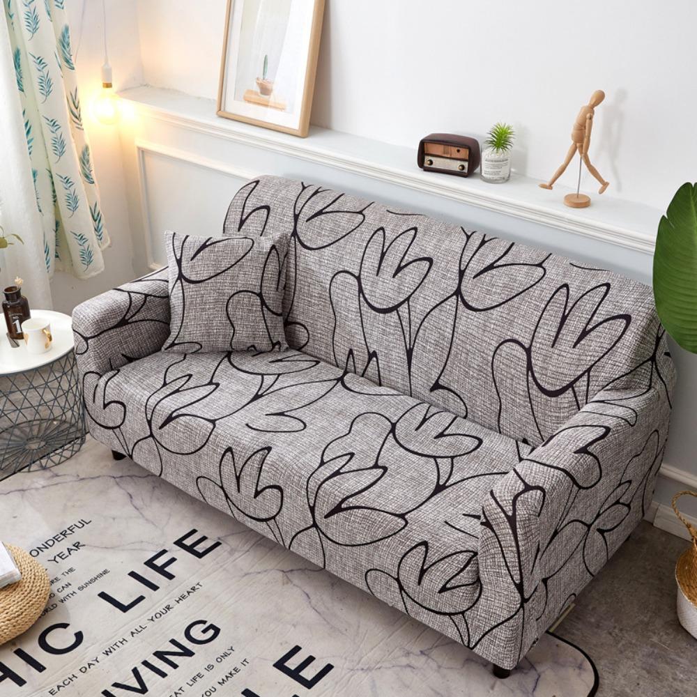 

Elastic Sofa Slipcover Full Enclosure Washable Reversible Cushion Cover Sectionals Durable Fabric Single S 90-140CM
