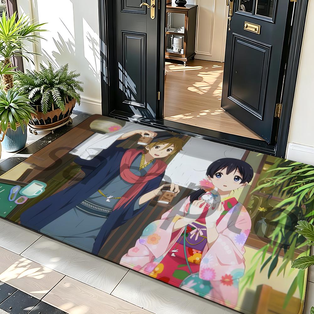 Anime T-Tamako Love S-Story Floor Mat Soft Flannel Floor Mat Suitable for Entryways, Living Rooms, Bedrooms, and Bathrooms