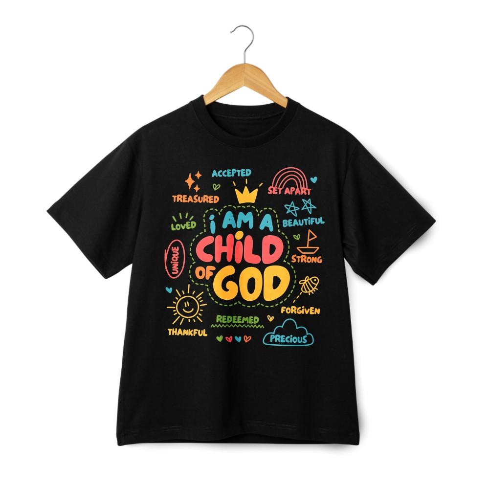 Unisex I Am A Child of God T-Shirt-Matching Christian Affirmation Graphic Tee L