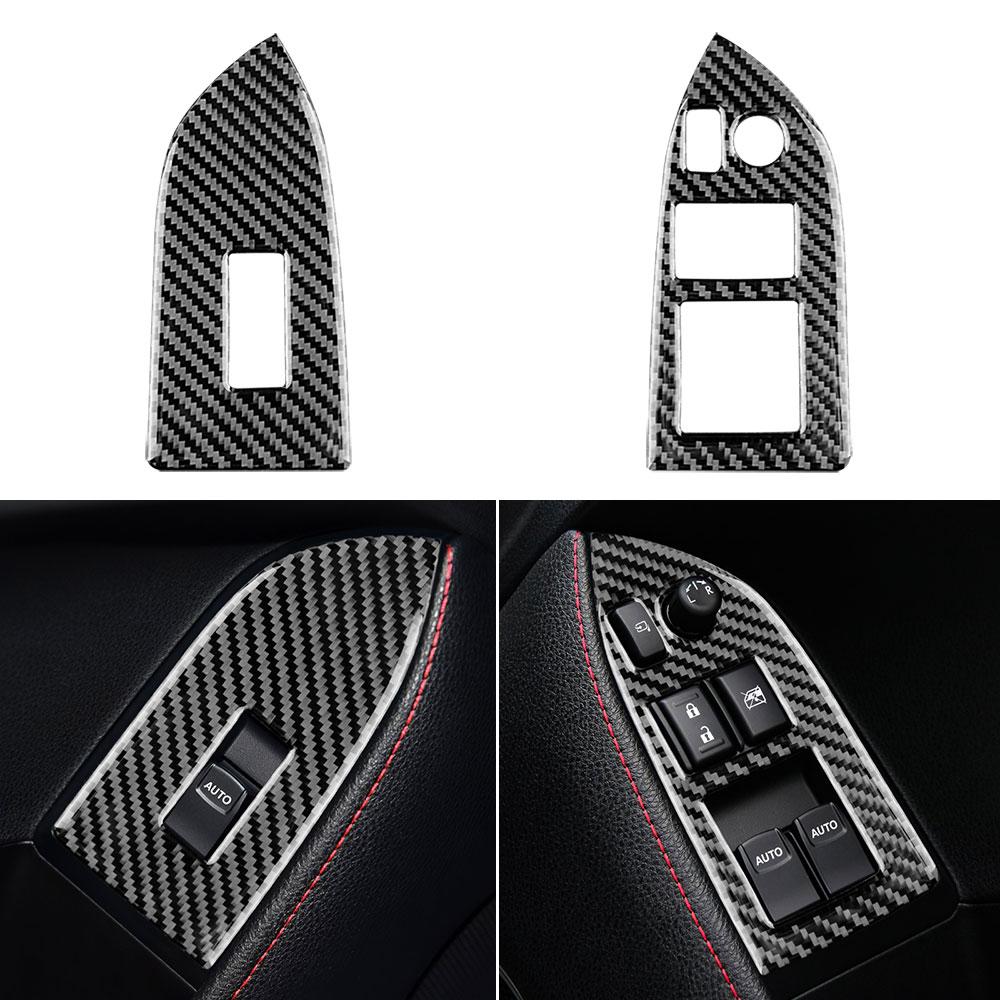Real Soft Carbon Fiber LHD RHD Sticker for Subaru BRZ  Toyota GT86 2012-2020 Interior Trim Car Window Switch Button Frame Cover
