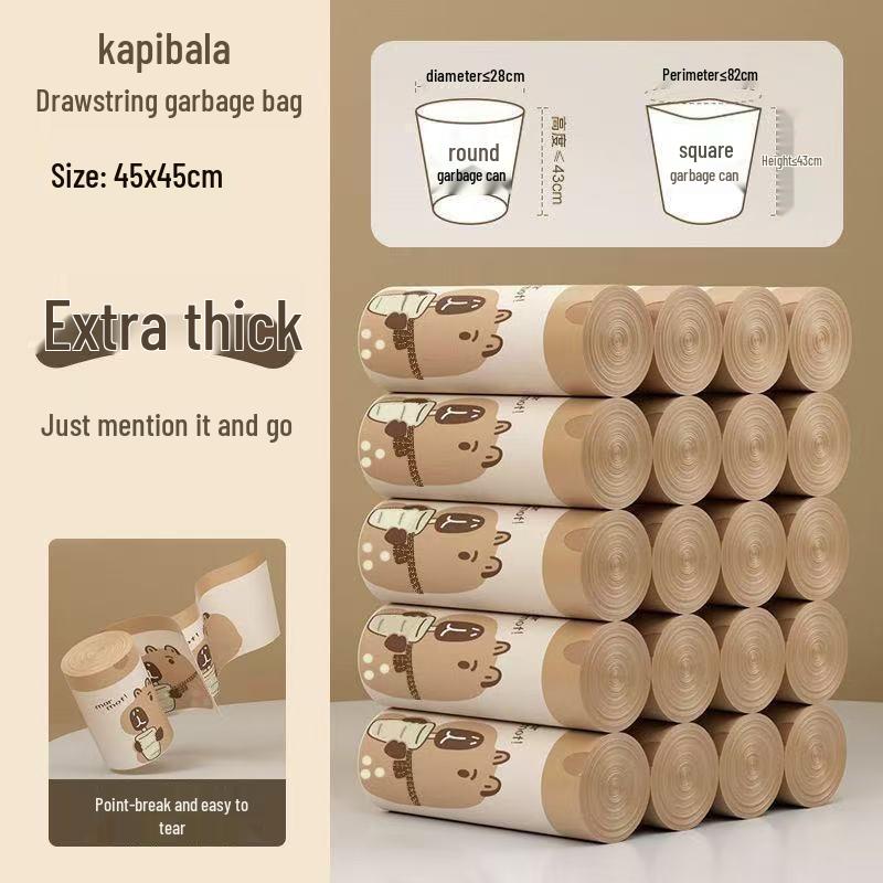 Capybara Strapazierfähige Küchen-Müllbeutel mit Kordelzug - Groß, Dick, Hohe Reißfestigkeit
